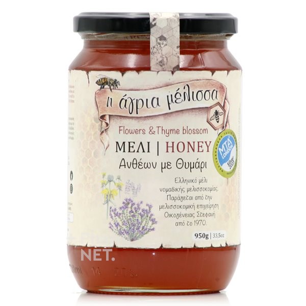 Μέλι Ανθέων με Θυμάρι Η Άγρια Μέλισσα 950gr